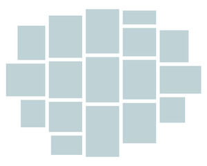 Vector Mood Board & Branding Presentation. Creative Theme Mood Board, Logo Template, Collage Frames with Universal Colour Palette. Picture Display & Montage. - Vector