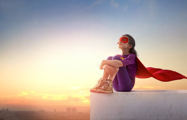 girl playing superher