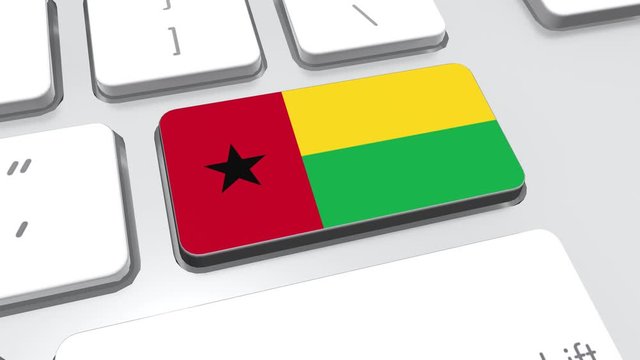 Guinea-bissau flag on computer keyboard.