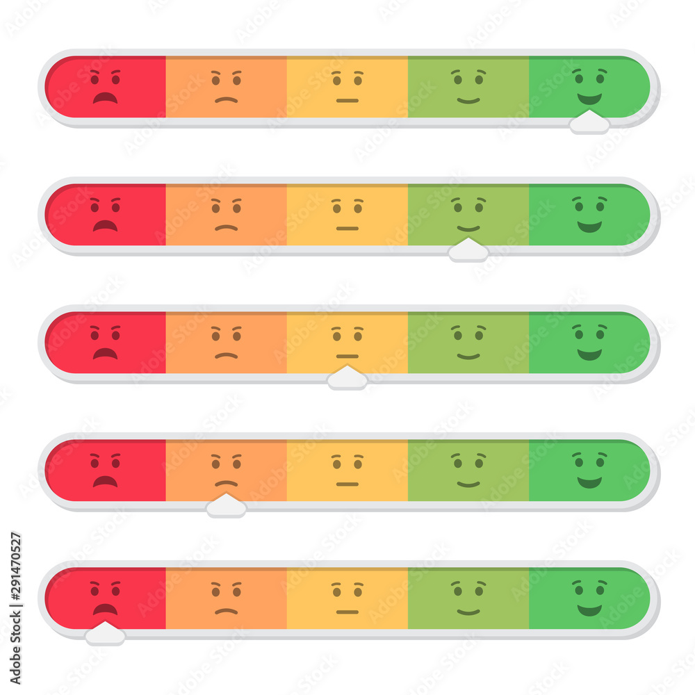 Aufkleber Feedback of customer with emoticon in a flat design