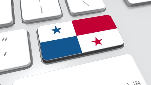 Panama flag on computer keyboard.