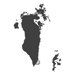 Bahrain map in black color on a white background