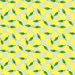 seamless background with fresh lemon and leaves