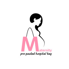 Pregnancy logo. Pregnant woman silhouette. 