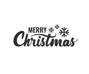 Merry Christmas. Handwritten Lettering. Vector illustration flat