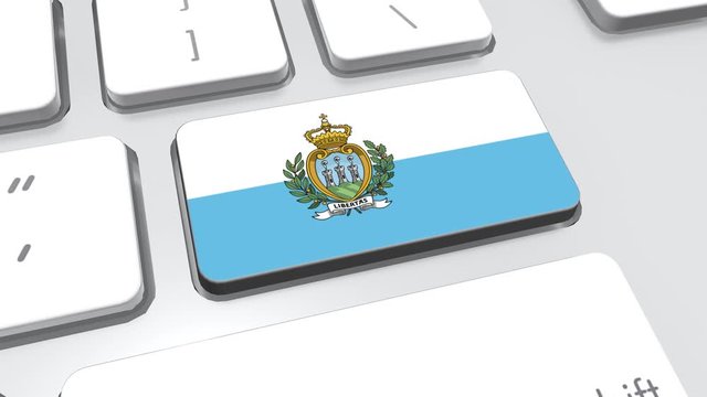 San marino flag on computer keyboard.
