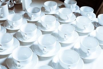 Simple pattern made of empty cups of coffee