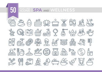 Set Vector Flat Line Icons SPA and Wellness