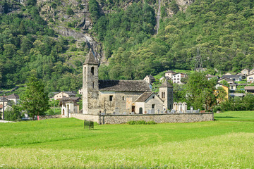 Kirche San Pietro, Motto-Blenio, Bleniotal, Tessin, Schweiz