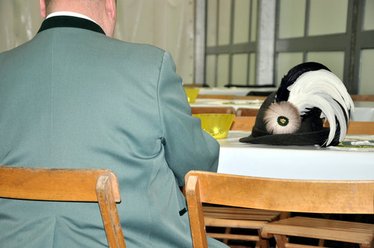 Sch&uuml;tzenfest feiern, Sch&uuml;tzen auf der Sch&uuml;tzenfestveranstaltung