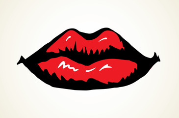 Lips. Vector drawing icon sign