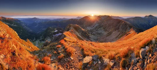 Tableau sur toile Coucher de soleil Mountain sunset in Slovakia mountain -  Rohace, Tatras panorama  © TTstudio