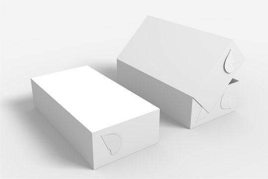 3D illustrator Tasty donut box on white background for your mockup design. For your Branding