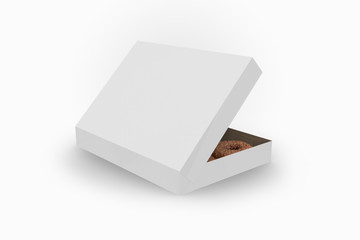 3D illustrator Tasty donut box on white background for your mockup design. For your branding