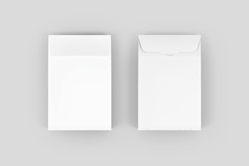3D illustrator Paper Lunch Bags. Isolated On White Background
