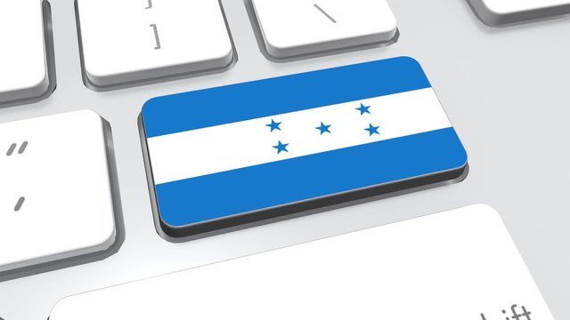 Honduras flag on computer keyboard.