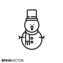 Snowman vector line icon