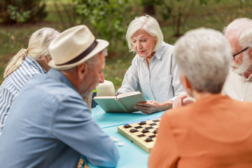 Senior people spending time together in the park
