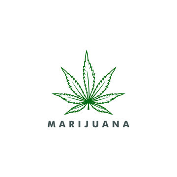 Cannabis marijuana icon vector logo template design