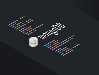 MongoDB Strructure Query Language, the database for modern applications programming language vector illustration