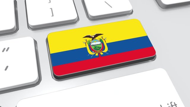 Ecuador flag on computer keyboard.