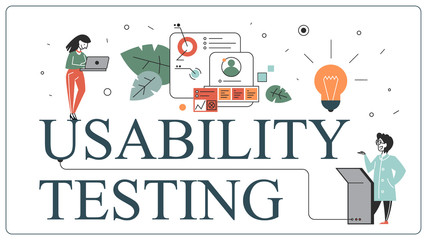 Usability testing web banner design concept. Idea o