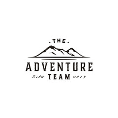 Vintage Hipster Retro Mountain Adventure Outdoor logo design