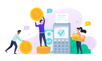 Mobile payment concept. Making money transaction on digital device