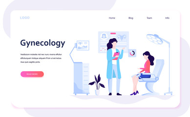 Reproductive system exam and treatment. Vector illustration