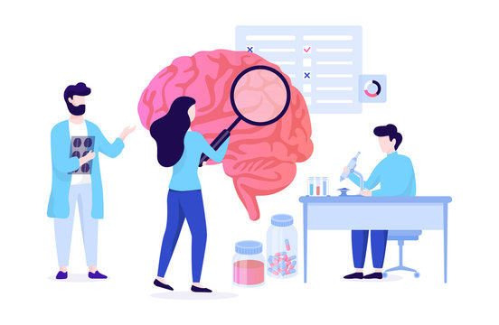 Neurology web banner concept. Idea of medical treatment