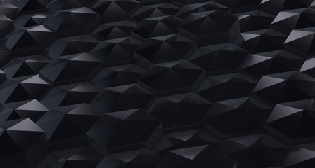 Obraz premium 3d rendering illustration. Background from black hexagons.