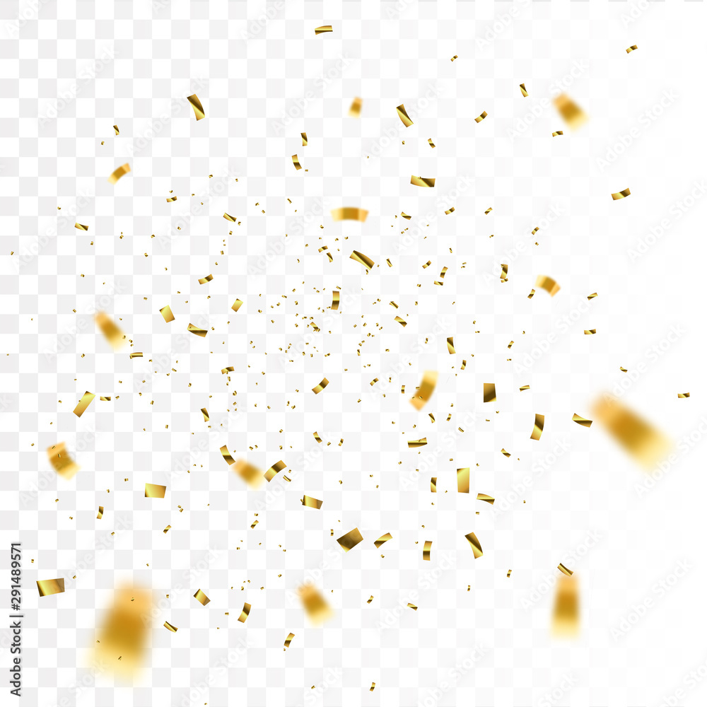 Poster Gold Confetti Vector Background