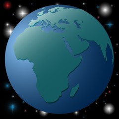 A simple, schematic image of the globe.