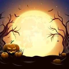 Creepy Halloween midnight illustration
