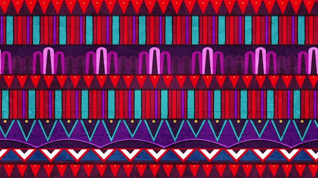 Brightly Colored Pattern Designs Move Endlessly Happy Video Loop