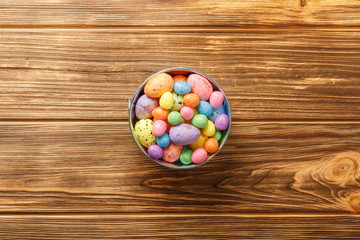 Congratulatory easter background. eggs in the nest