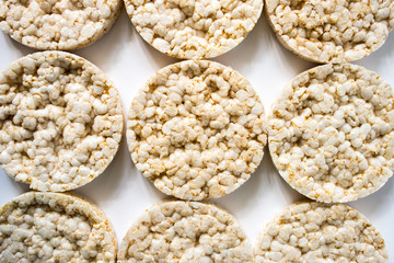 useful rice crisps on a white background