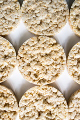 useful rice crisps on a white background