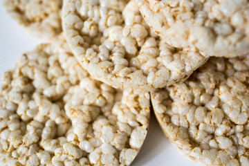 useful rice crisps on a white background