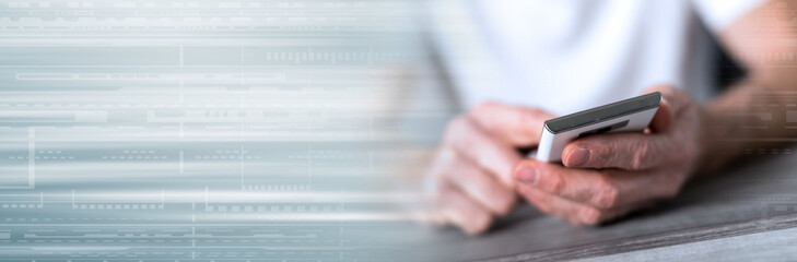 Smartphone using; panoramic banner