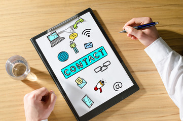 Contact concept on a desk