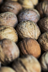 whole unpeeled brown nuts background
