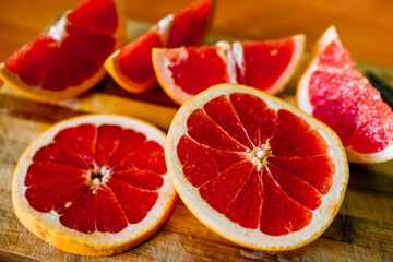 Fototapeta na wymiar healthy and juicy grapefruit slices wholesome