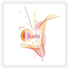 Banner template design with trendy geometric vector pattern.