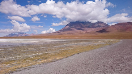 Mountain range with lakes in view