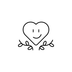 Heart love olive icon. Element of peace day thin line icon