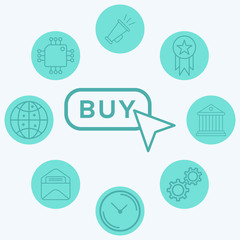 Buy button vector icon sign symbol