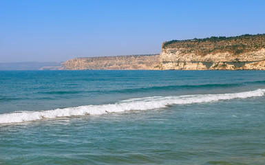 Beautiful Kourion beach on a clear Sunny day. Limassol, Cyprus.