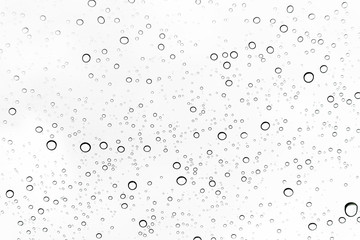 Rain drops on window glasses surface Natural Pattern of raindrops. Natural pattern of raindrops on white background for your design.