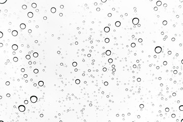 Rain drops on window glasses surface Natural Pattern of raindrops. Natural pattern of raindrops on white background for your design.